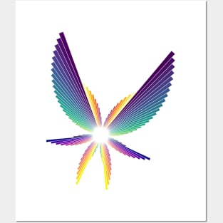 Aurora Angel Seraphim | Flying Six Wing Bar Chart White Posters and Art